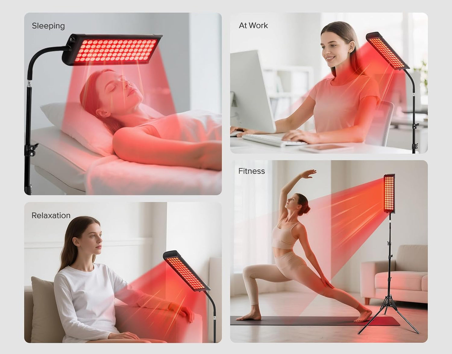 Red Light Therapy for Face and Body,  Infrared Light Therapy Lamp with Stand, 660Nm Red Light and 850Nm near Infrared Light Therapy Device for Face Knee Body, Skin Care at Home
