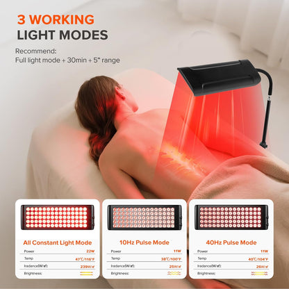 Red Light Therapy for Face and Body,  Infrared Light Therapy Lamp with Stand, 660Nm Red Light and 850Nm near Infrared Light Therapy Device for Face Knee Body, Skin Care at Home